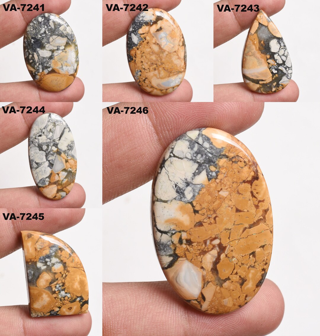Amazing Maligano Jasper Pear Shape Cabochon Loose Gemstone for Making