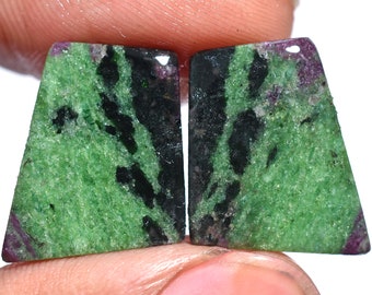 Natural AAA Quality Pair Ruby Zoisite gem stone, Fancy Shape Ruby Zoisite Pair Gemstone, Zoisite Wholesale Price Gemstones