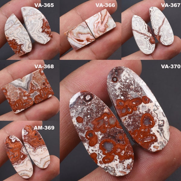 Impressive AAA Quality Crazy Lace Agate Pair Cabochon, Agate Jewelry, Crazy Lace Agate Pair Gemstone, Crazy Lace Agate, Agate, Cabochons