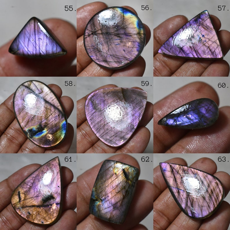 Amazing Purple Fire Labradorite Cabochon, Mix Shape Labradorite, Purple Labradorite, Healing Crystal, Labradorite Gemstone, Magical Stone image 8