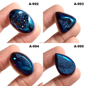 Rainbow Titanium Druzy Cabochon, Coated Titanium Druzy Gemstone, Titanium Druzy Loose Stone For Jewelry & Pendant, Wholesale Cabochons