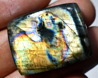 Stunning Rectangle-Shaped Purple Fire Labradorite Cabochon - Multi Purple Flash Labradorite, Essential, Thoughtful Gift for Designers