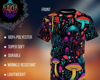 Camisa psicodélica / Camiseta de hongo trippy / Ropa de festival / Diseños embriagadores / ropa gráfica / patrón / hippie Retro / Vibrante / Unisex