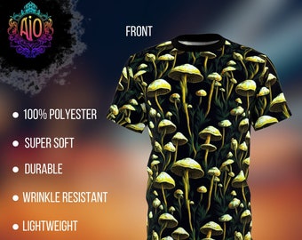 Mushroom Shirt | black psychedelic mushroom shirt | rave shirt | rave t-shirt, unisex festival outfit | Trippy mushroom festival shirt