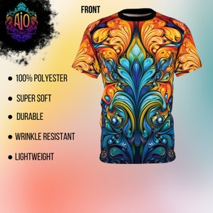 Psychedelic Shirt | Trippy floral Tee Shirt | Festival Wear | Heady designs | graphic apparel | pattern | hippie Retro | Vibrant | Unisex