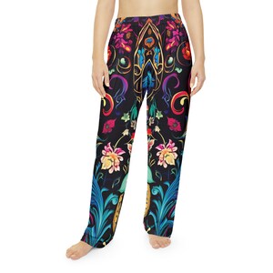Women&#39;s Pajama Pants | Trippy Pajama Pants | Floral Pajama Pants | Women&#39;s Festival Pajamas