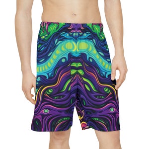 Mens Festival Shorts | Trippy Rave Shorts | Festival Outfit | Rave Outfit | Psychedelic Shorts