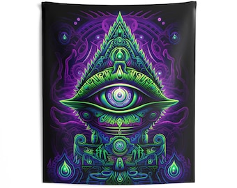 Third Eye Wall Tapestry | Trippy Eye Tapestry | Psychedelic Wall Tapestry | Psychedelic Wall Art