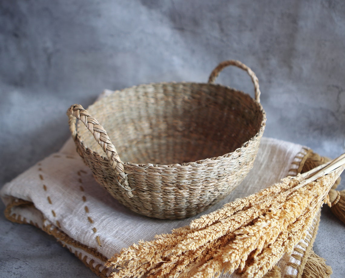 SET OF 3 Boho baskets Woven small basket Bohemian wicker Etsy