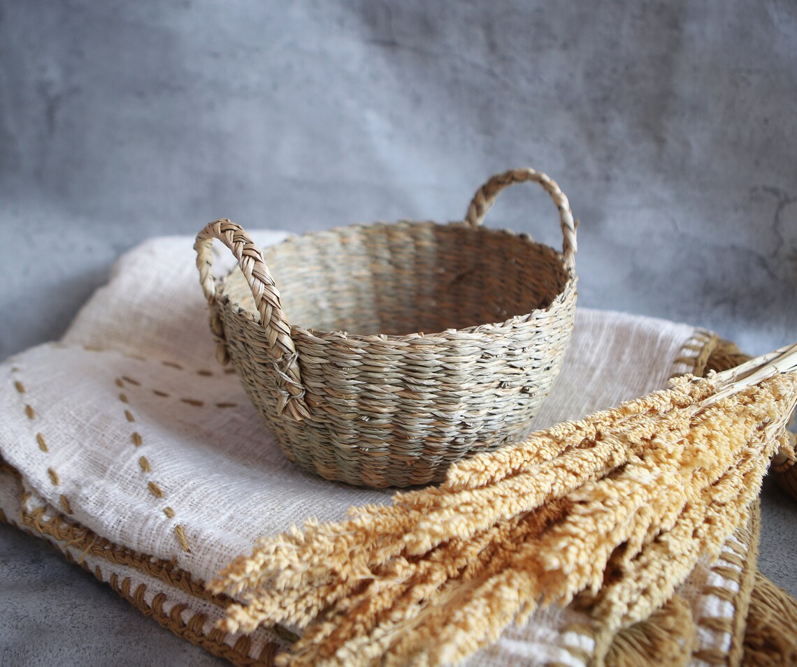 SET OF 3 Boho baskets Woven small basket Bohemian wicker Etsy