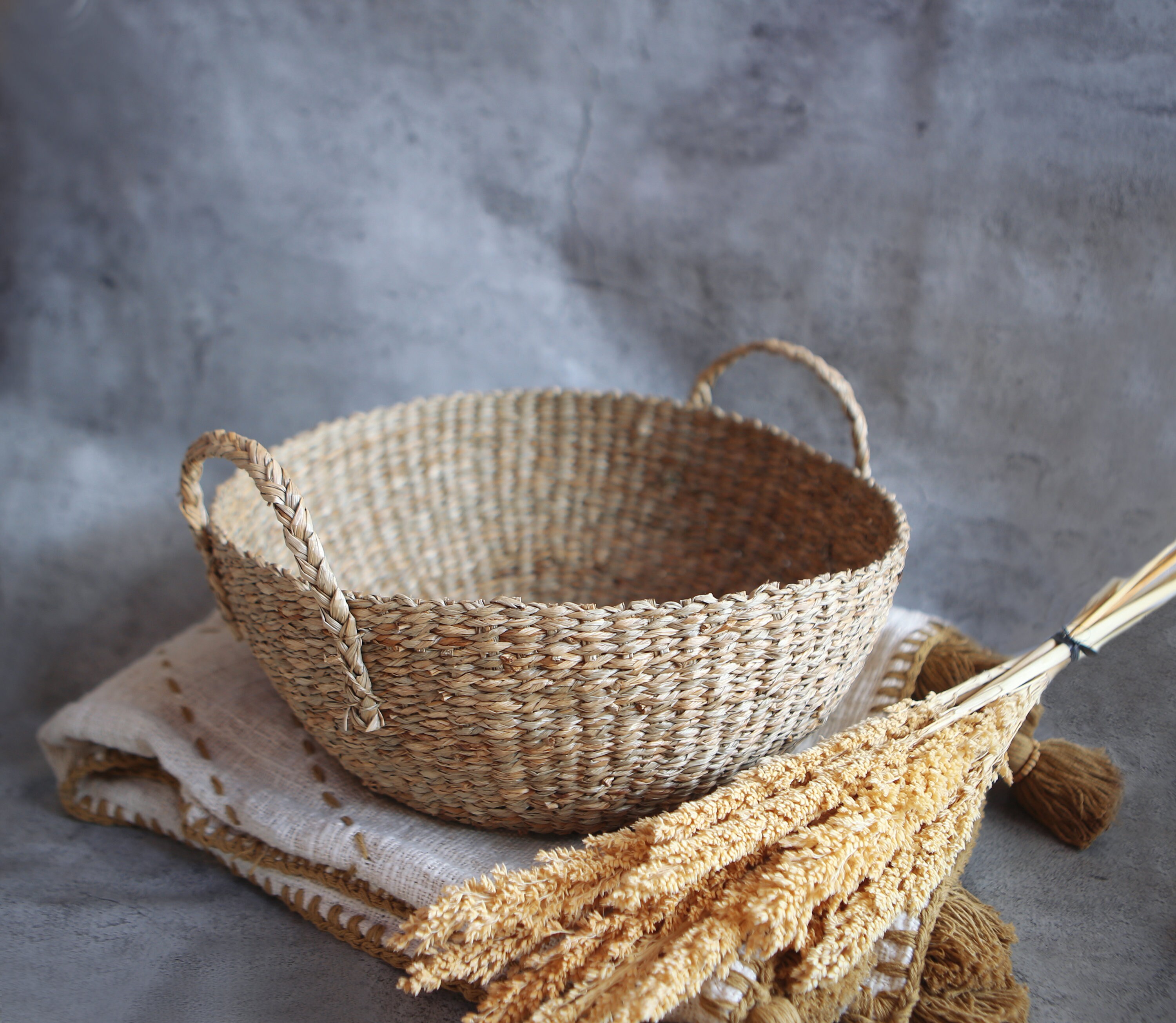 SET OF 3 Boho baskets Woven small basket Bohemian wicker Etsy