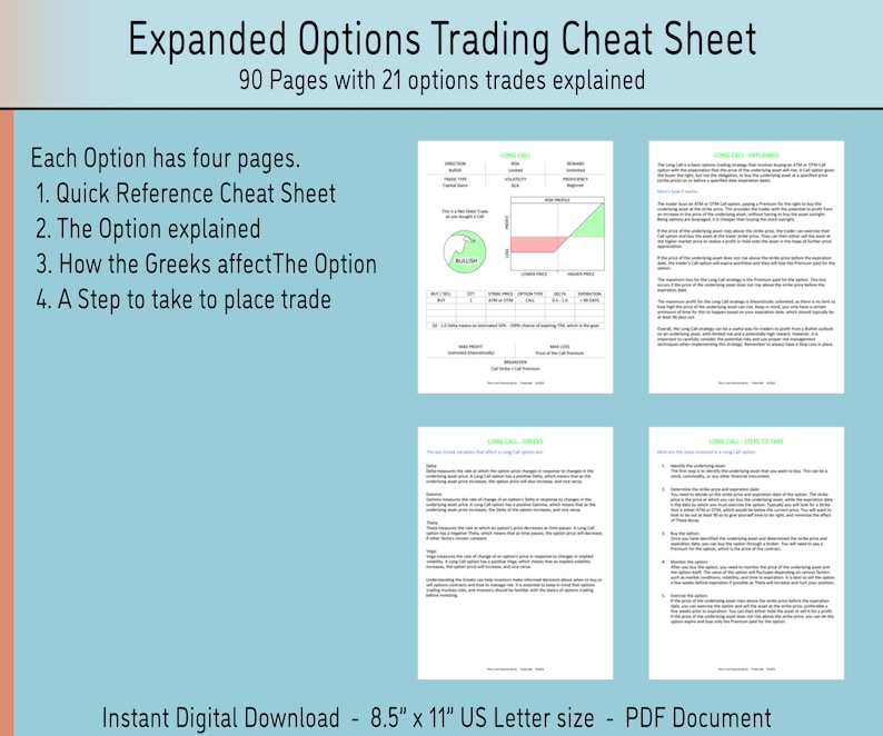 Options Trading Cheat Sheet - Beginner to Intermediate (90 Page Guide ...