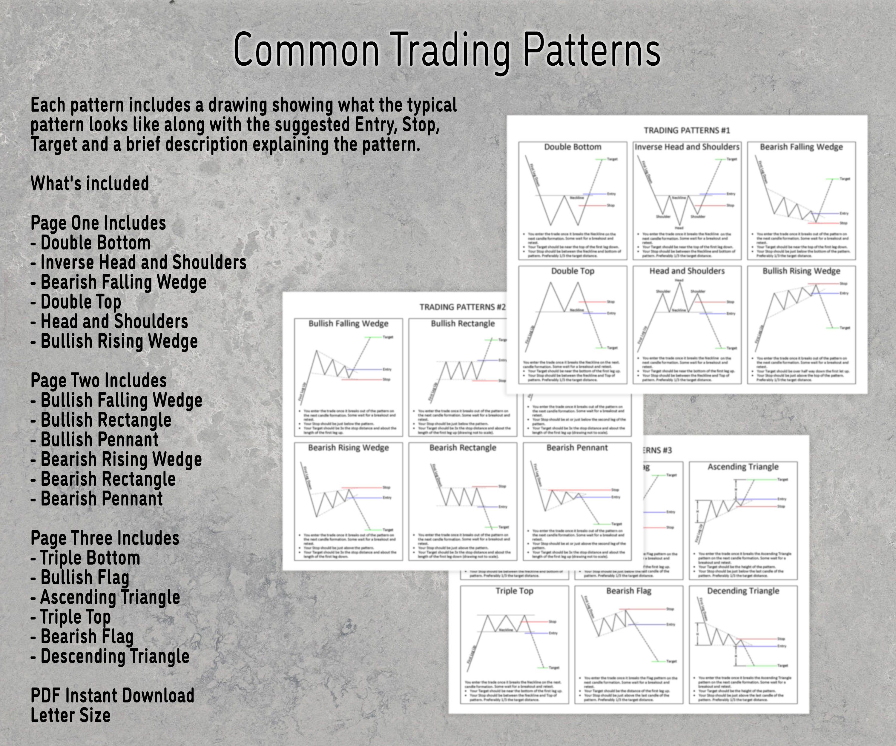 11 Chart Pattern Cheat Sheet Bundle for Trading. Chart Pattern