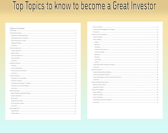 Stock Investor Guide: Fundamental & Technical Analysis (Digital Download)