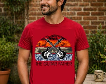 Guitar Father T-Shirt, Electric Guitarist Music Dad Tee