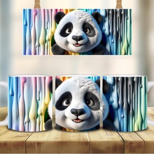 Bunte 3D Cartoon Panda Becher Nettes Geschenk Tierliebhaber ungewöhnlich Geburtstag Weihnachtsgeschenk Tee Kaffee Kind Schwester Tochter Nichte vorhanden