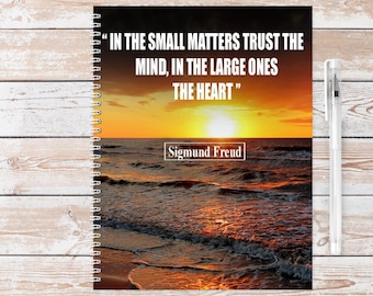 Inspirational Quote A5 notebook. Contains 60 sheets of lined or blank 100% recycled paper. Eco friendly. bio-degradable. Ideal gift