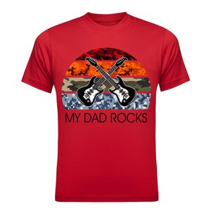 My Dad Rocks T-Shirt, Guitar Dad Gift, Father&#39;s Day Rock Tee, Music Lover Dad Tee, Gift for Musician Dad, Dad Birthday Gift, Dad Music Lover