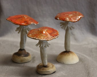 Fliegenpilze, Blumentopfstecker, wetterfeste Keramik