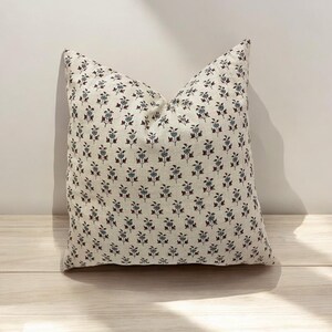 Hand Block print  Pillow Covers , Neutral Throw Pillows ,Hand Blocked Cushion Cover , Decorative Linen Pillow Cover , Designer Pillow Cover