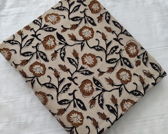 By The Yard Floral Print Fabric, Indigo Blue Fabric, Indian Fabric, Cotton Fabric, Dabu Print, Mud Block Print, Light Weight Soft Fab