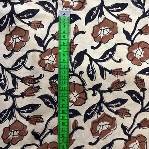 By The Yard Floral Print Fabric, Indigo Blue Fabric, Indian Fabric, Cotton Fabric, Dabu Print, Mud Block Print, Light Weight Soft Fab image 6