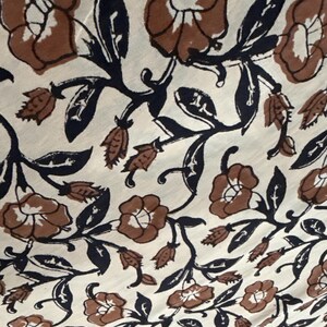 By The Yard Floral Print Fabric, Indigo Blue Fabric, Indian Fabric, Cotton Fabric, Dabu Print, Mud Block Print, Light Weight Soft Fab image 4
