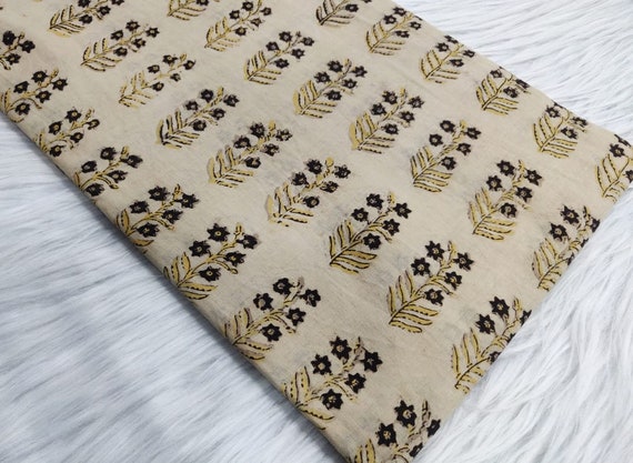 Hand Block Print Cotton Fabric, Floral Print, Sewing Material