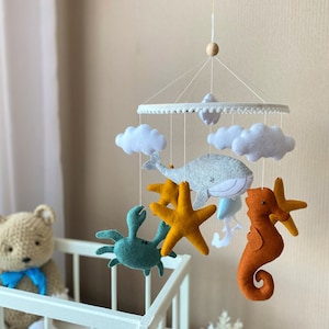 Ocean sea baby mobile,nautical mobile Whale baby mobile nursery, Nautical mobile, Fish mobilе neutral baby mobile