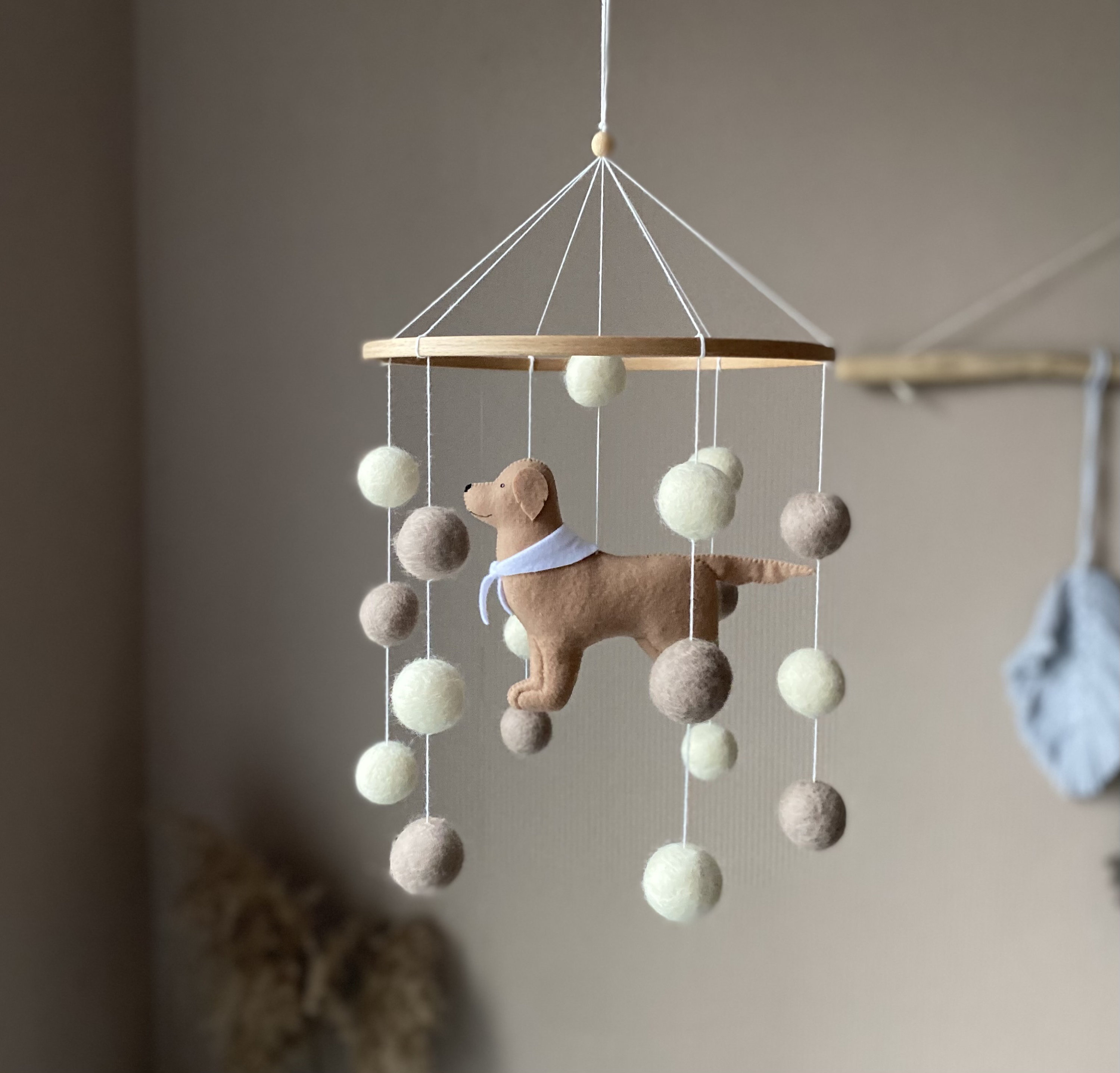 Dog Mobile for Nursery, Golden Retriever Dog Baby Mobile Labrador ...