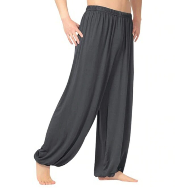 Yoga Pants Men's Casual Solid Color Baggy Trousers Belly Etsy