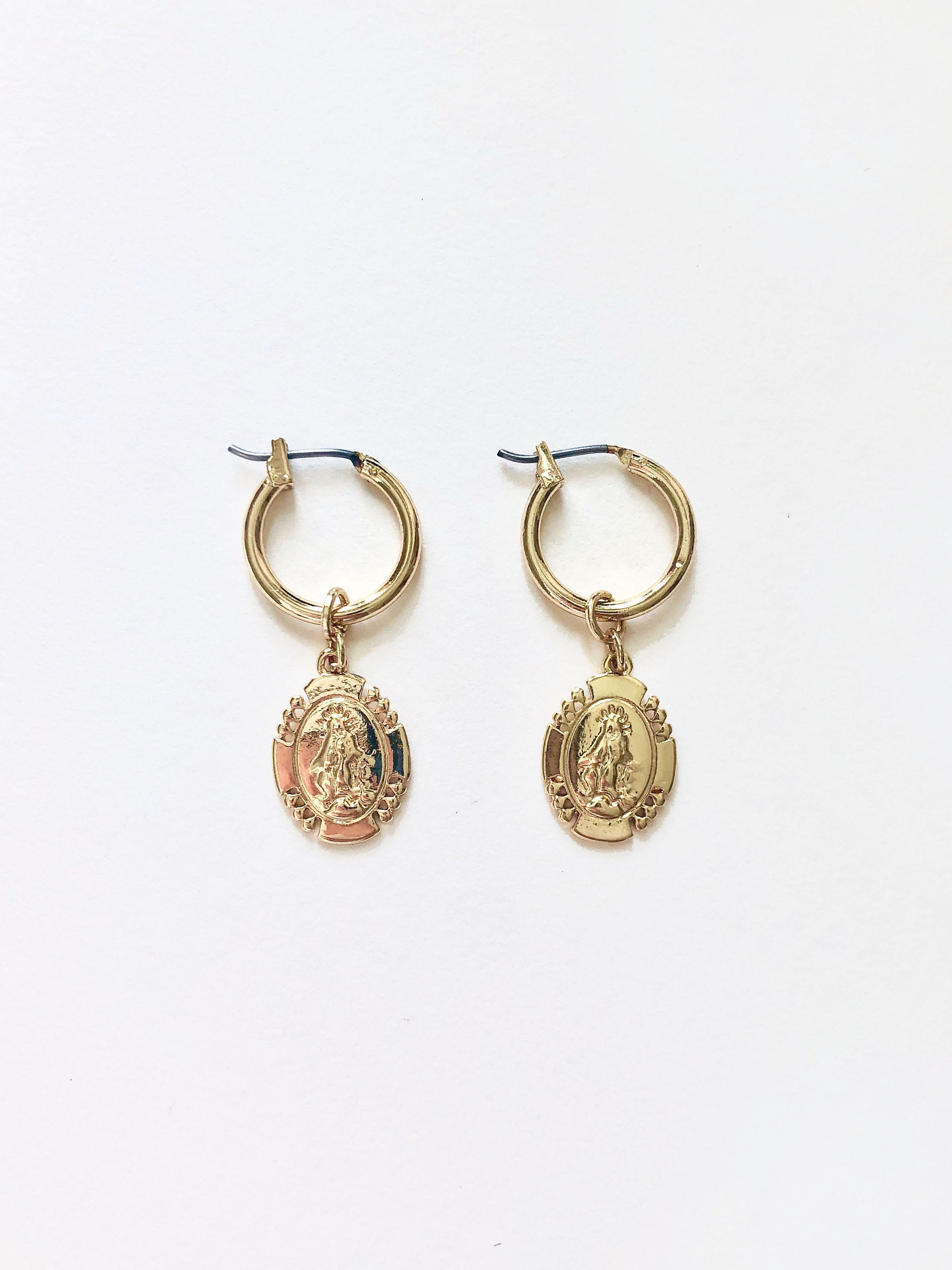Real Gold Plated Heirloom Coin Hoops Earring For Women By Accessorize Accessorize India #57 Real Gold Plated Heirloom Coin Hoops Earring For Women By Accessorize Accessorize India