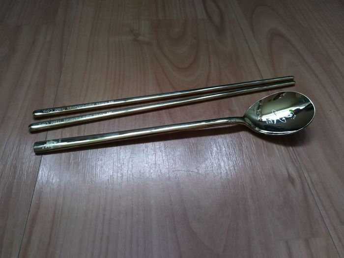 Korean Cutlery Stainless steel 2 sets of Korean Chopsticks Etsy