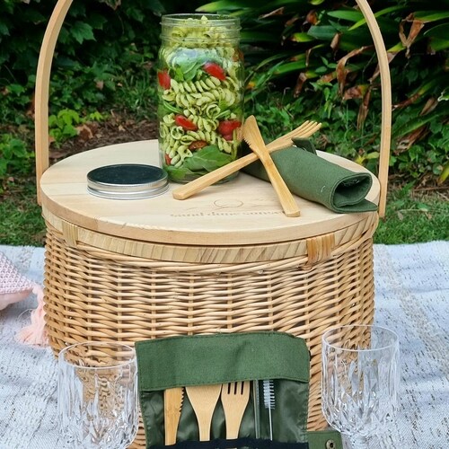 Wicker Picnic Basket Etsy