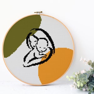 Mother and Baby Cross Stitch Pattern PDF instant download