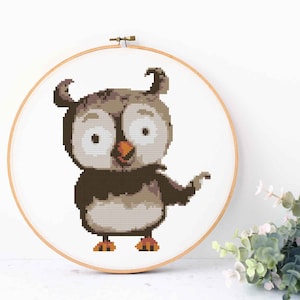 Cute Baby Owl Cross Stitch Pattern PDF instant download
