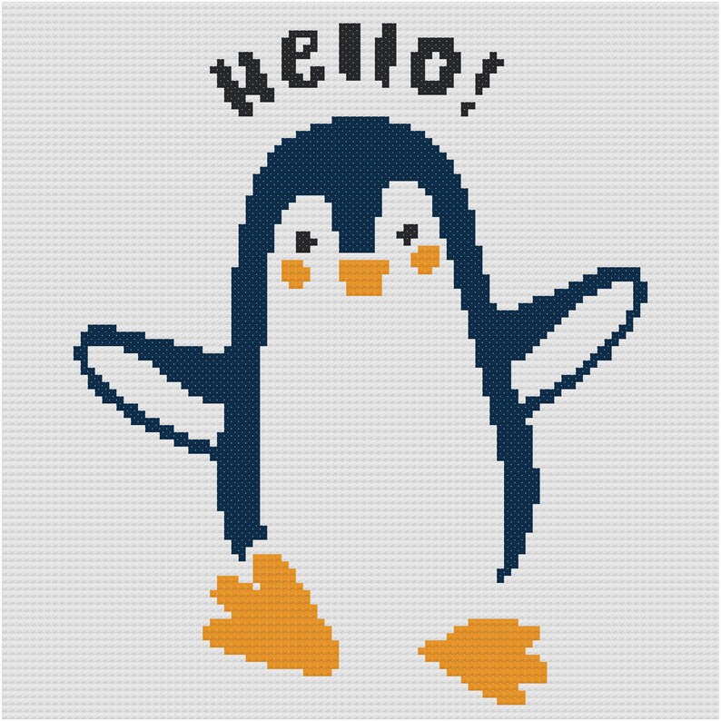 Baby Penguin Cross Stitch Pattern PDF Instant Download Etsy