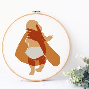 Mother and Baby in arms Cross Stitch Pattern PDF instant download
