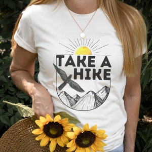 Take a Hike Shirt, Mountain Themed T Shirt, Hiking Tees, Outdoor Shirts, Wilderness Graphic Tee, Cool Outdoors Print, Hike More Worry Less
