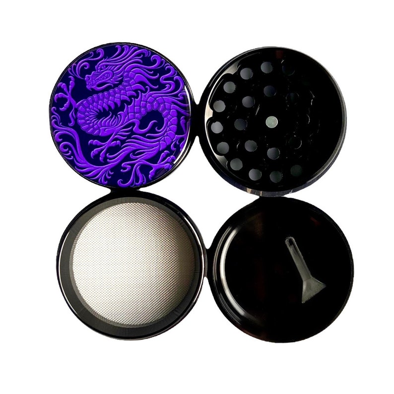 Purple Dragon Herb Grinder With Kief Catcher 4 Layer Weed Etsy