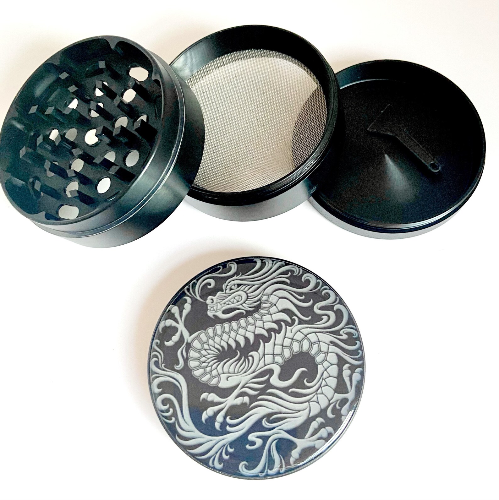 Gray Dragon Herb Grinder with Kief Catcher Metal Weed Grinder Etsy