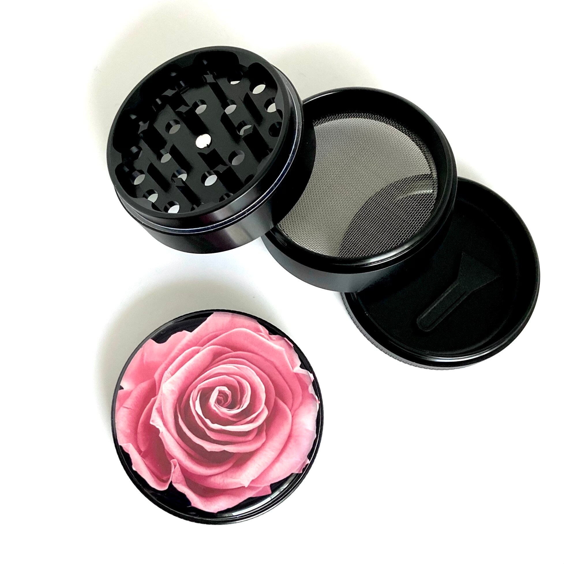 Pink Rose Herb Grinder with Kief Catcher Large Weed Grinder Etsy