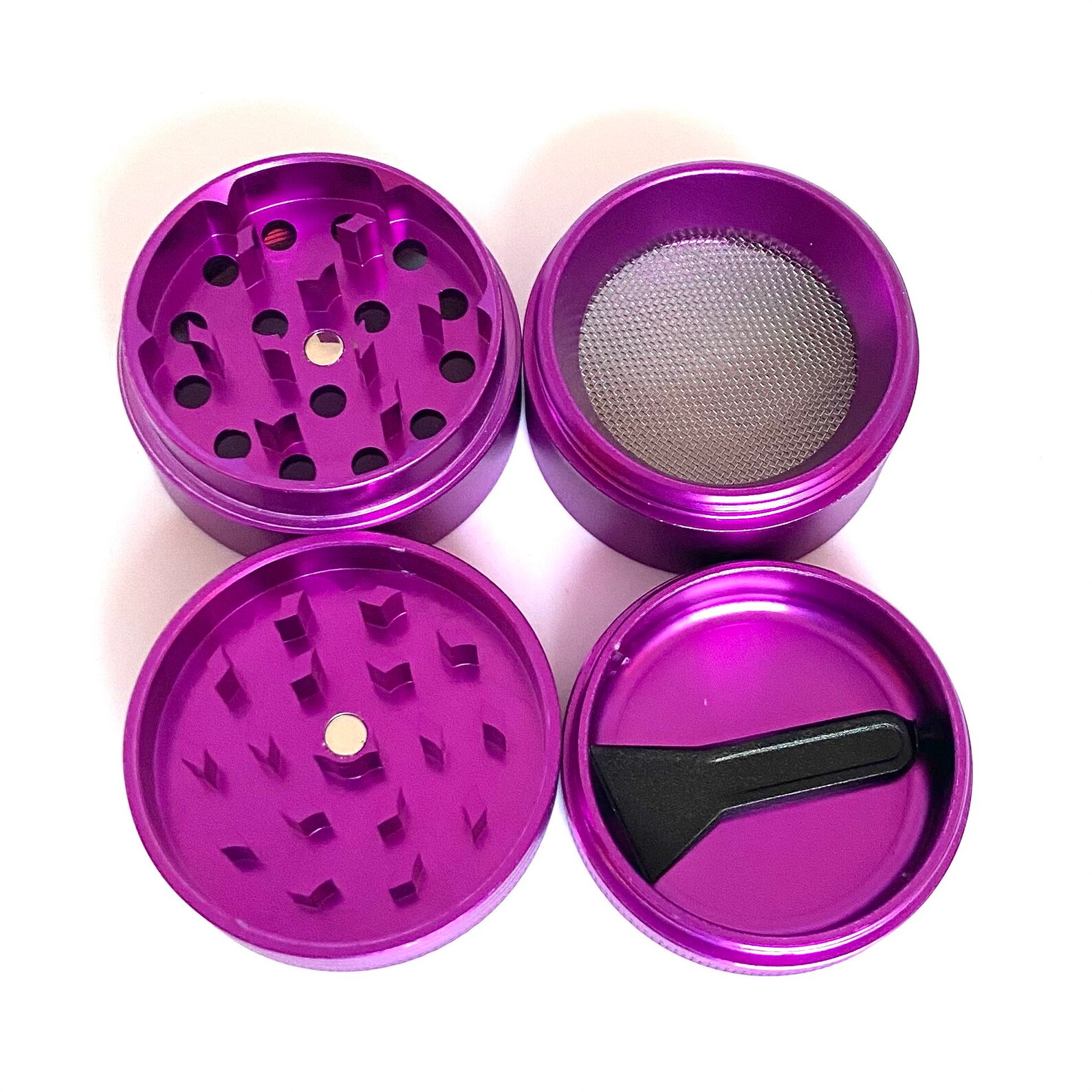 Purple Weed Grinder con Kief Catcher Large Metal Herb Etsy