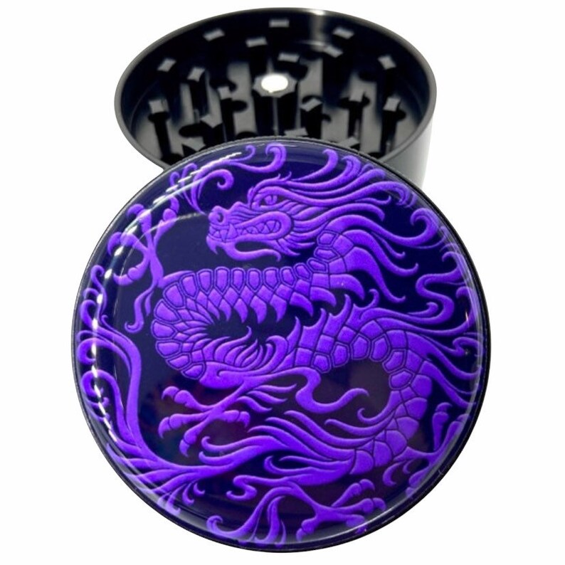 Purple Dragon Herb Grinder With Kief Catcher 4 Layer Weed Etsy