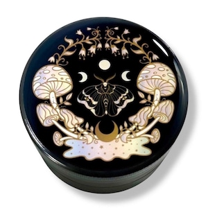 Magical Moth Grinder, Witchy Herb Grinders, Moon Phases Crusher for Spices