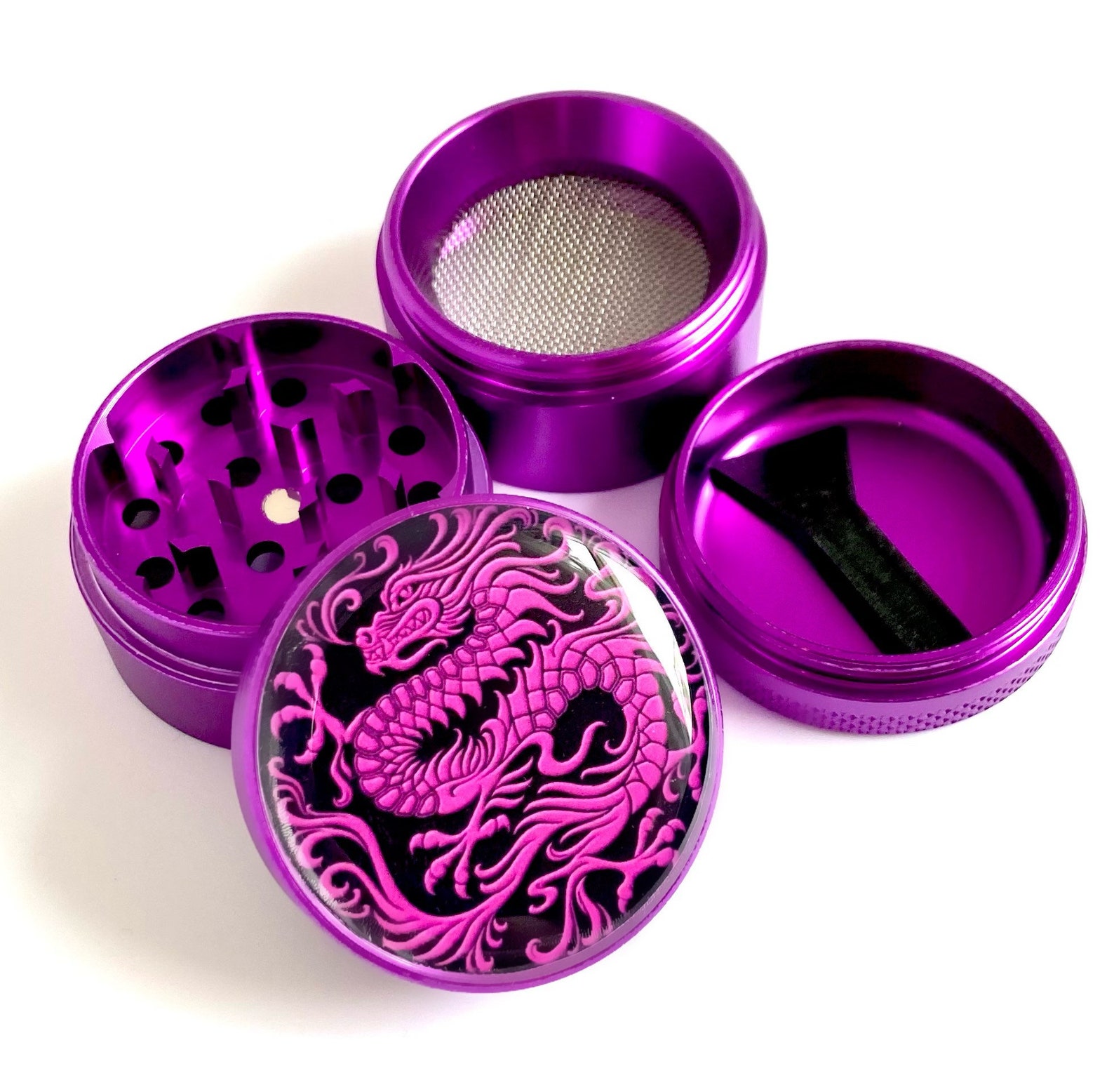 Dragon Herb Grinder with Kief Catcher Purple Weed Grinder 4 Etsy