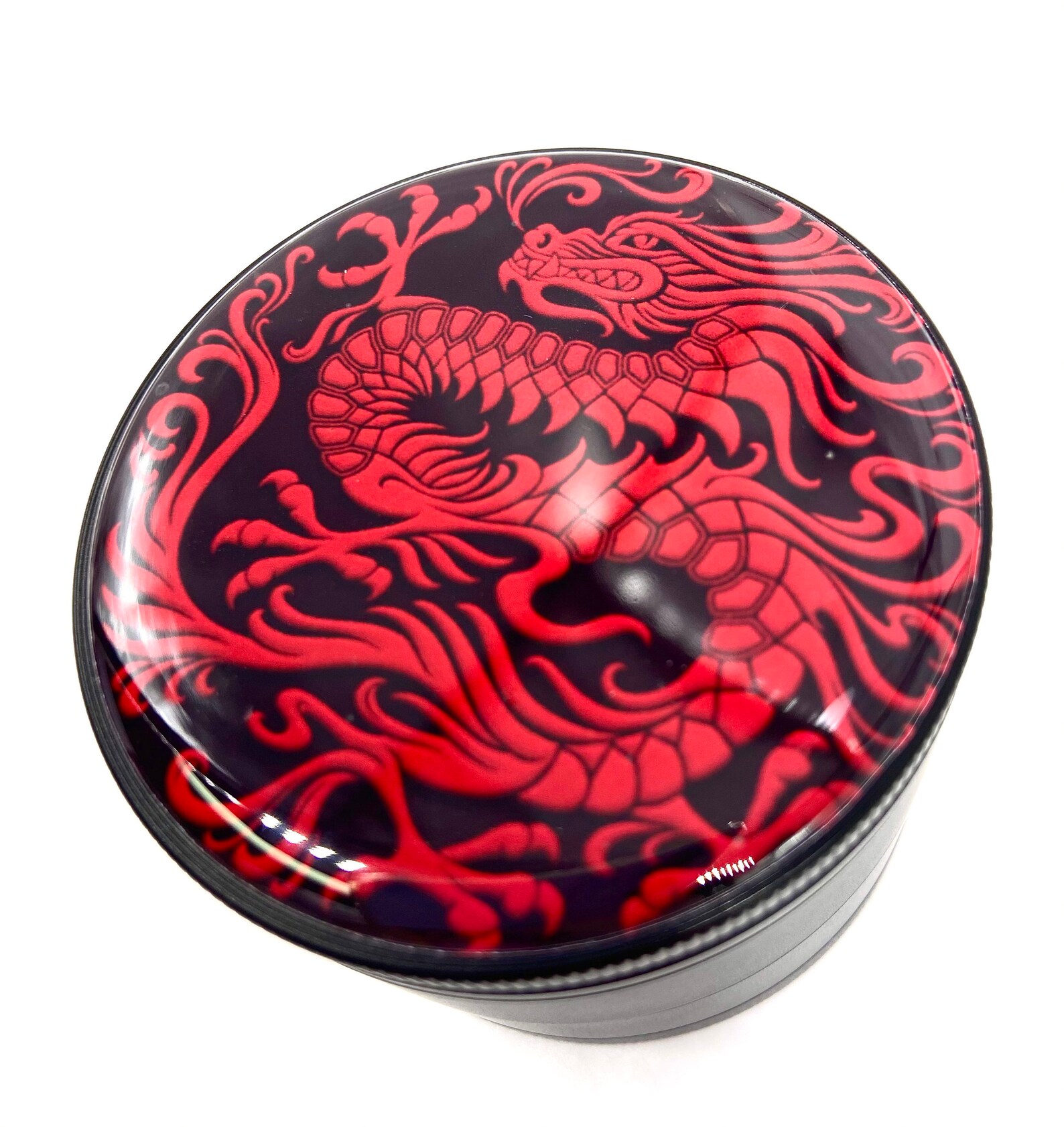 Dragon Herb Grinder With Kief Catcher Red Dragon Weed Grinder Etsy