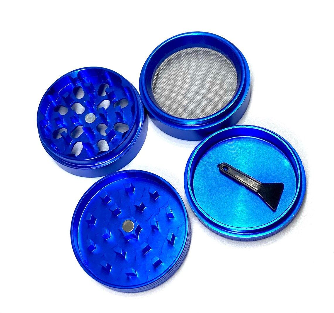 Skull Weed Grinder with Kief Catcher Blue Herb Grinder with Etsy