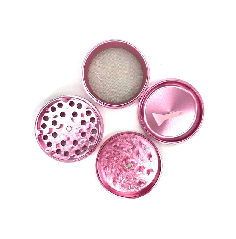 Pink Herb Grinder With Kief Catcher 5 Piece Weed Grinder 4 Etsy
