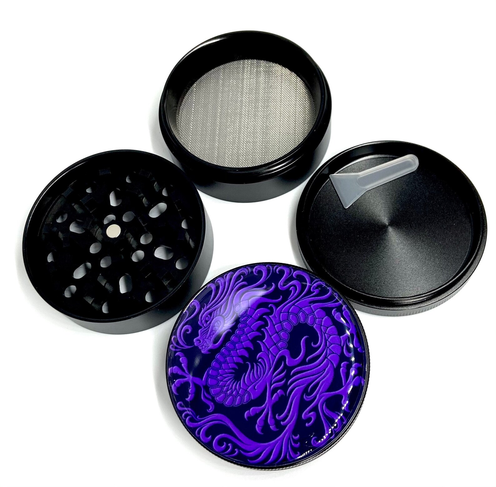 Purple Dragon Herb Grinder with Kief Catcher 4 Layer Weed Etsy